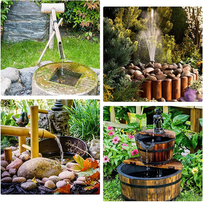 2.5W Solar Fountain Pump with 6 Nozzles and 4ft Water Pipe