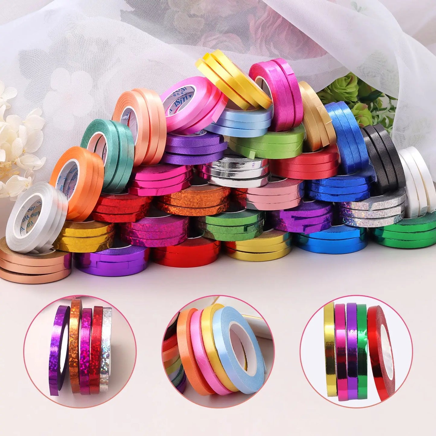 Balloon Ribbon Roll - Laser Satin Ribbons for Party Decor