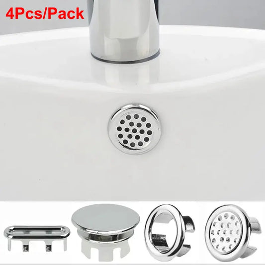 4Pcs Kitchen Bathroom Basin Circular Overflow Drain