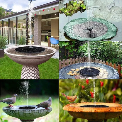 Solar Fountain Pump with 6 Nozzles for Bird Baths and Gardens