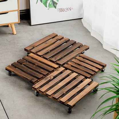 Solid Wood Planter Tray Potted Stand Rack