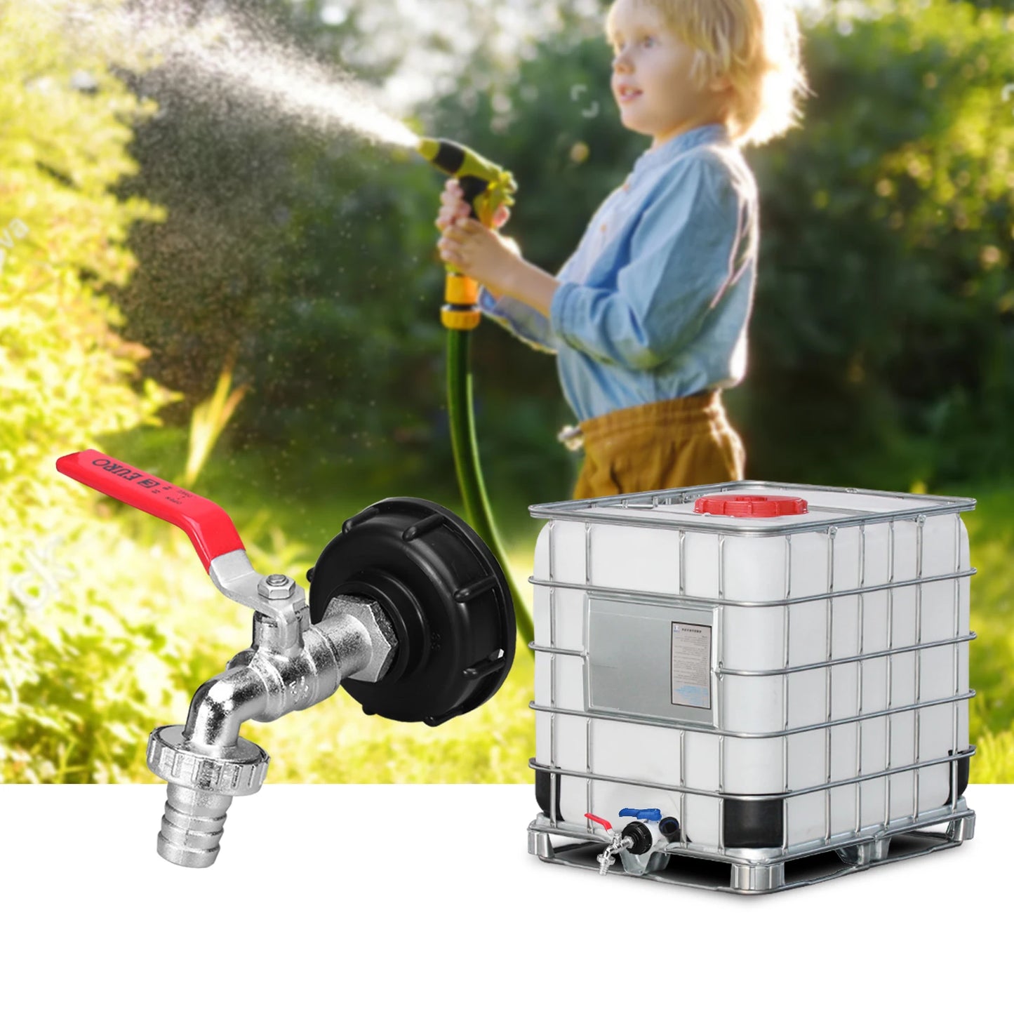 Durable IBC Tank Tap Adapter S60*6 to 1/2''/3/4'' Connector