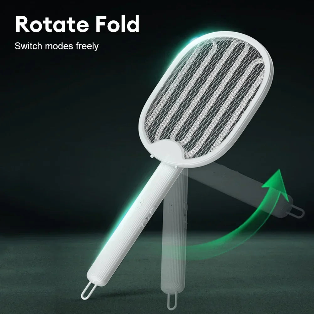 Foldable Electric Mosquito Killer Fly Swatter Trap USB Rechargeable Zapper 3000V