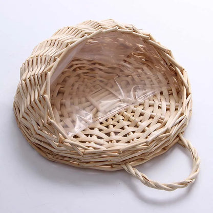 Handmade Wicker Rattan Wall Planter Basket for Flower Display