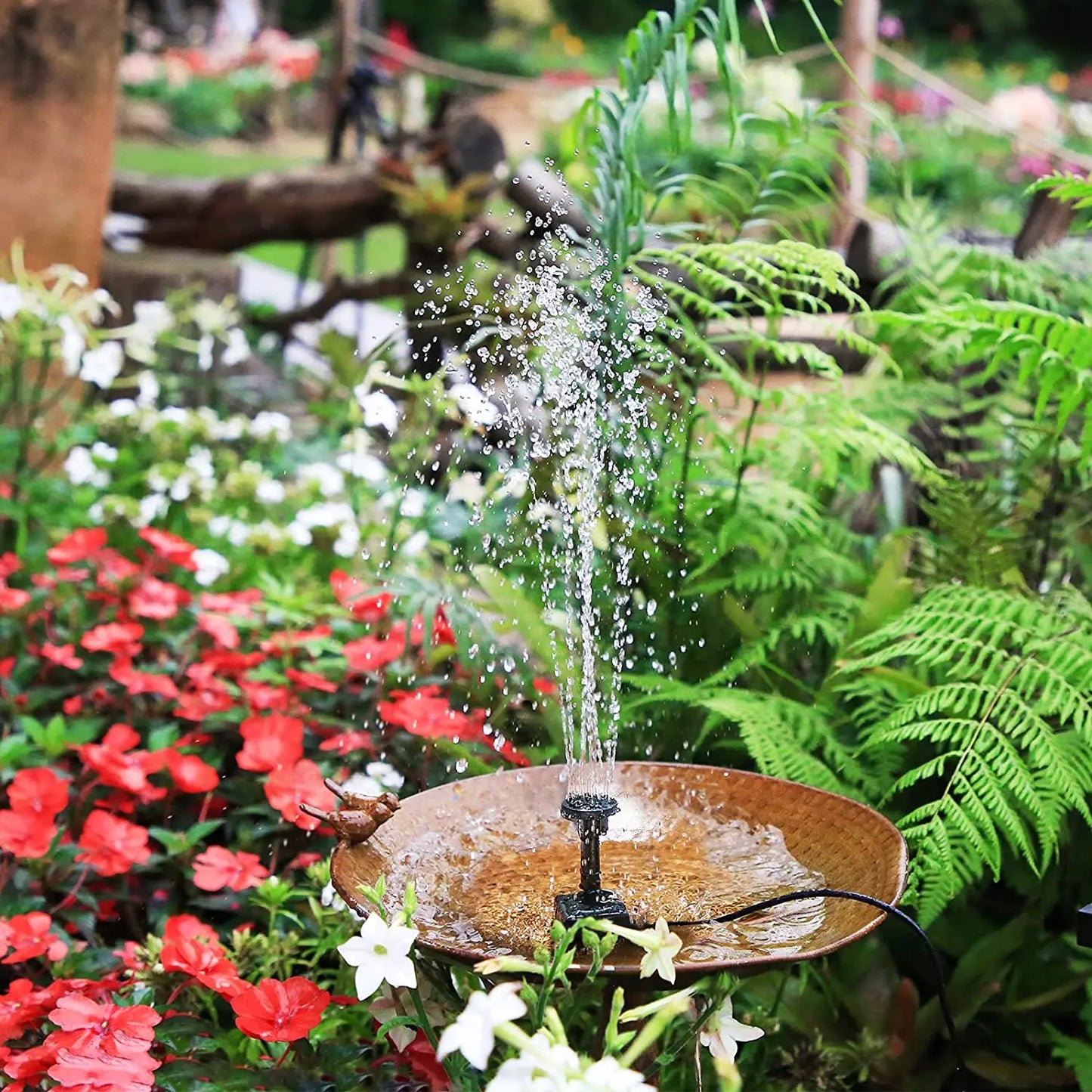 2.5W Solar Fountain Pump with 6 Nozzles and 4ft Water Pipe