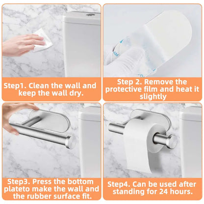 Self Adhesive Toilet Paper Towel Holder Stainless Steel
