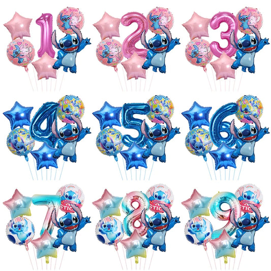 Disney Lilo & Stitch Party Balloons - 32" Number Balloon Set