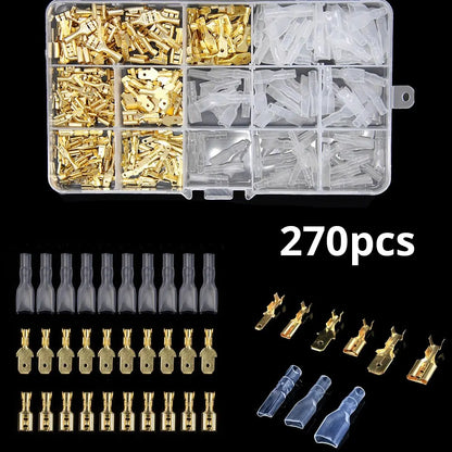 270PCS Insulated Wire Connectors - 2.8/4.8/6.3mm Assorted Kit
