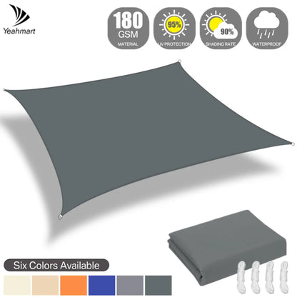 4x2/3/5/6M Waterproof Rectangular Sun Sail Canopy for UV Protection