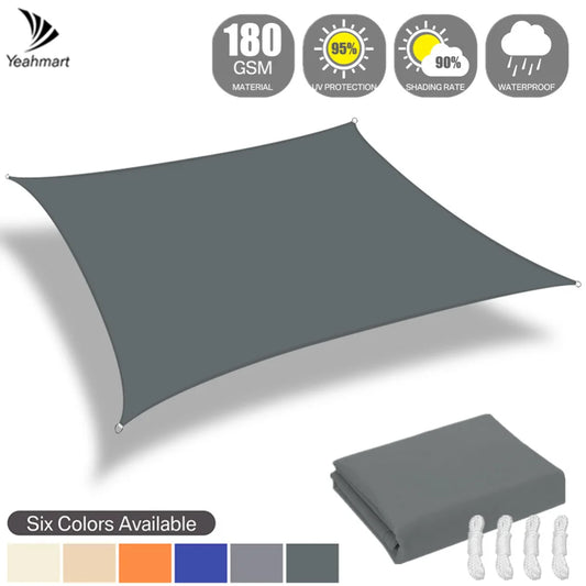 4x2/3/5/6M Waterproof Rectangular Sun Sail Canopy for UV Protection