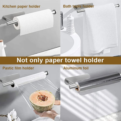 Stainless Steel Paper Towel Holder Adhesive Toilet Roll