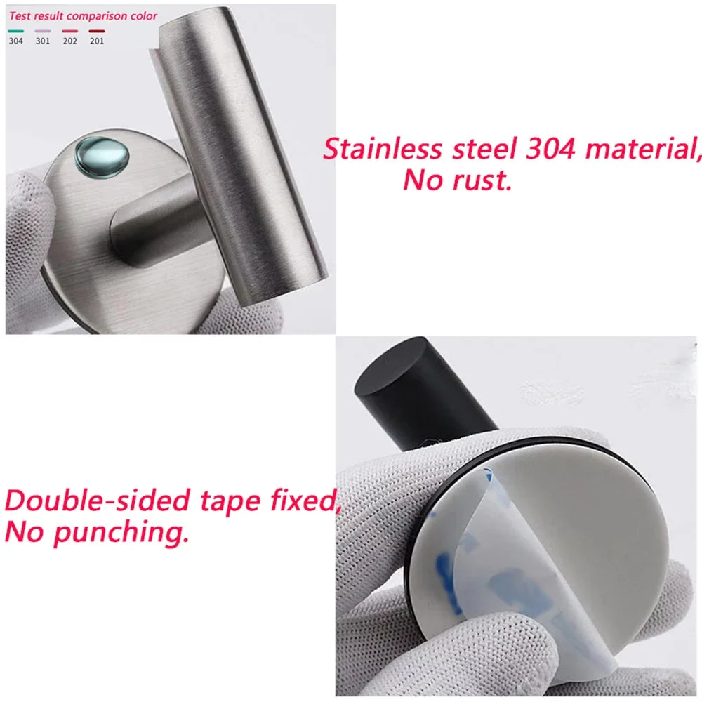 1/2PCS Adhesive Wall Hook Stainless