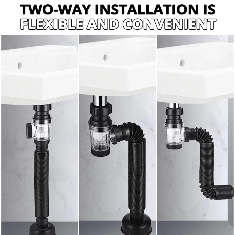 Flip Top Anti-Odor Drain Pipe Set Kitchen Sink Drain
