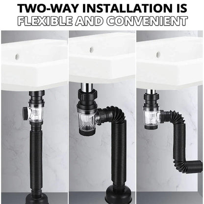 Flip Top Anti-Odor Drain Pipe Set Kitchen Sink Drain