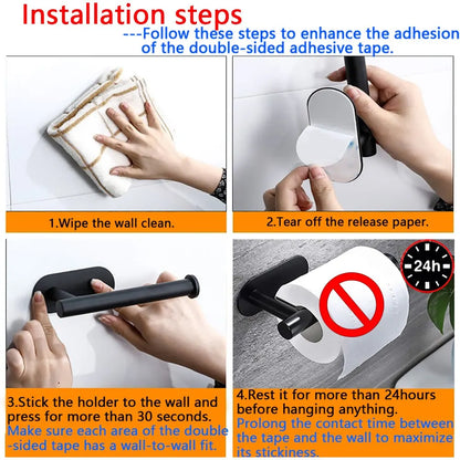 No Drilling Toilet Paper Holder Bathroom Roll Tissue