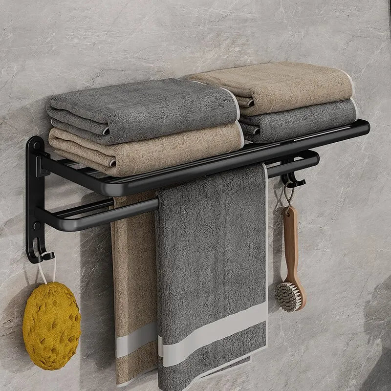 Matte Black 50CM Folding Holder With Hook