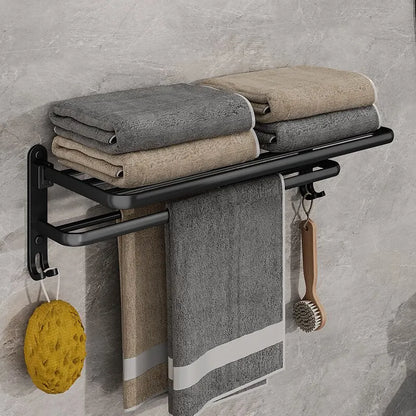 Matte Black 50CM Folding Holder With Hook