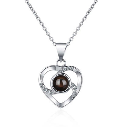Hollow Zircon Love Necklace - Mother's Day Gift with Jewelry Box