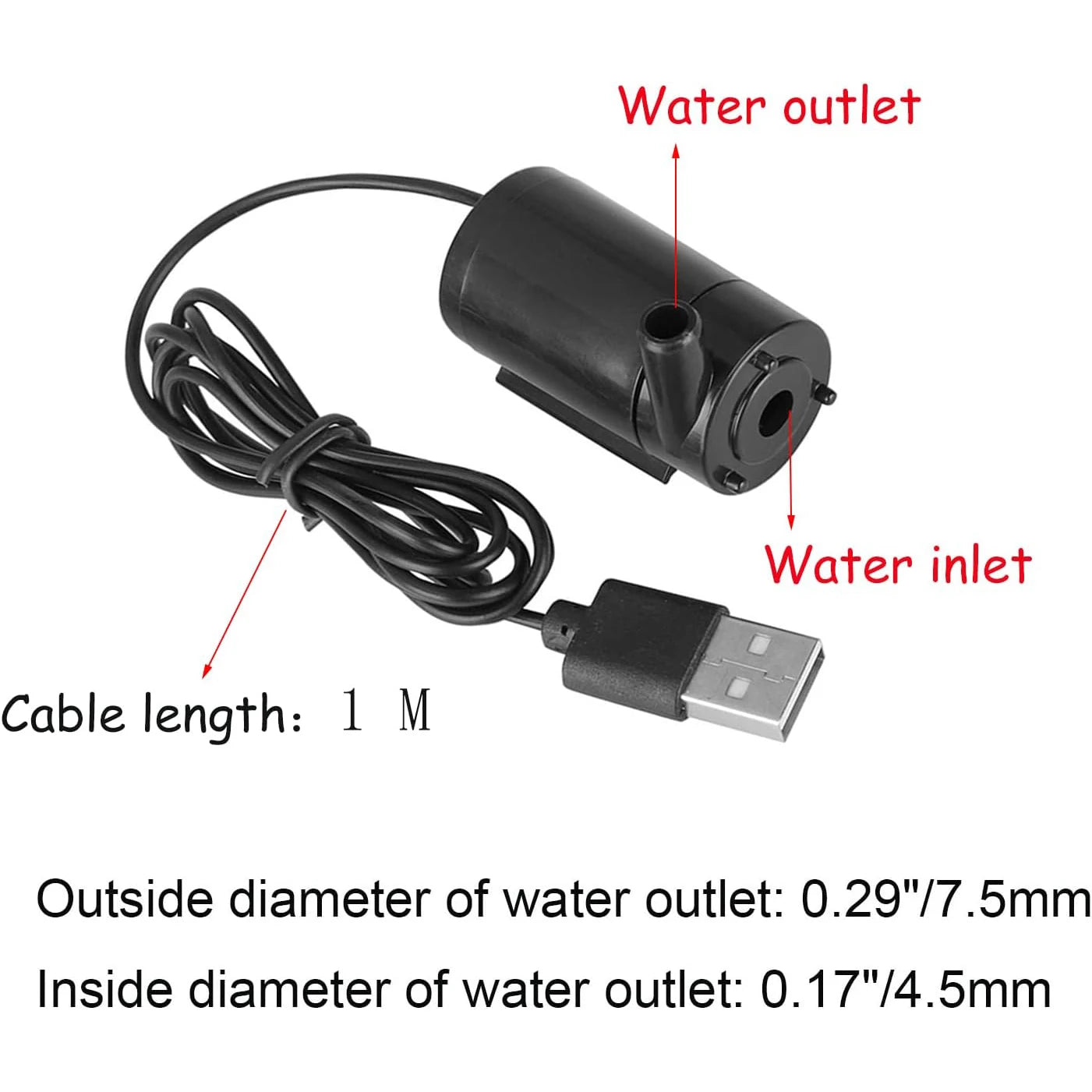 DC 3-5V USB Micro Submersible Mini Low Noise Brushless