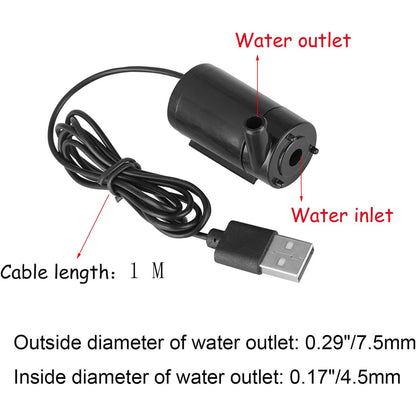 DC 3-5V USB Micro Submersible Mini Low Noise Brushless