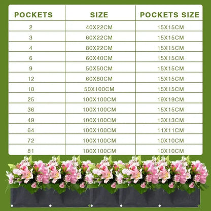 NEW Wall Hanging Pockets Planting Bags Flower Pot Home Garden