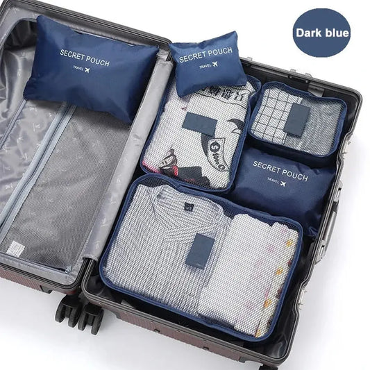 6-Piece Travel Storage Bag Set – Portable Organizer & Packing Cubes