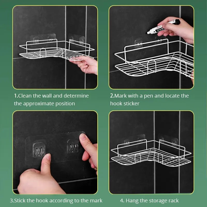 Iron Triangle Rack For Kitchen Bathroom