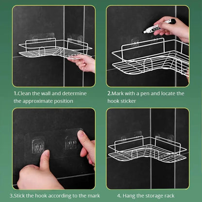 Iron Triangle Rack For Kitchen Bathroom