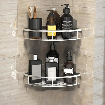Bathroom Storage Rack No Drill Wall Mount Corner Shower Holder For WC Shampoo Organizer Accessories