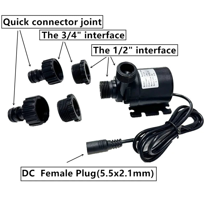 12v High Voltage Super Quiet Solar DC 24V Lift 5M 800L/H