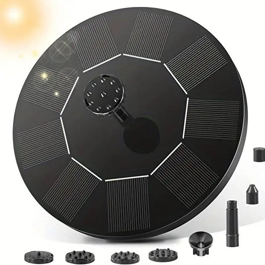 Solar Fountain Pump with 6 Nozzles for Bird Baths and Gardens