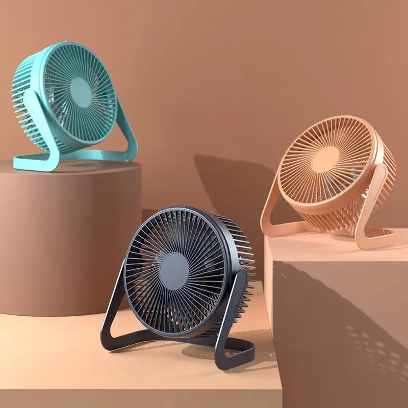 5-Inch USB Desktop Fan – 360° Rotating Mini Portable Electric Fan