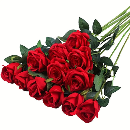 Realistic Artificial Rose Bouquet - Ideal for Weddings & Decor