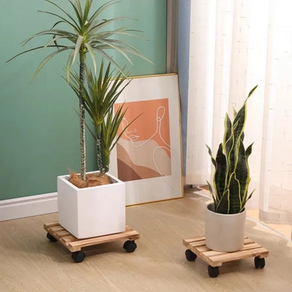 Solid Wood Planter Tray Potted Stand Rack