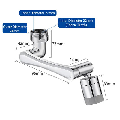 Universal 1080° Rotation Faucets Extender Sprayer