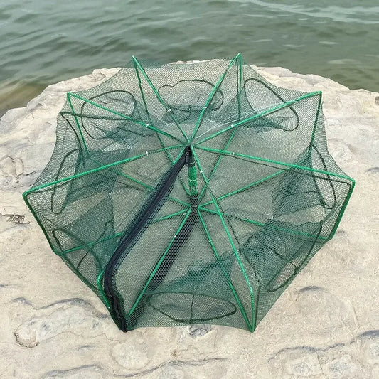 Folded Hexagon/Octagon Fishing Net Trap for Fish and Shrimp