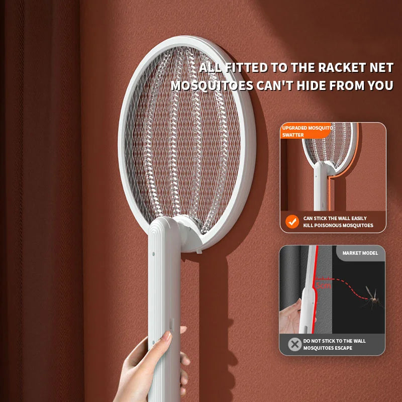 Foldable Electric Mosquito Killer Fly Swatter Trap USB Rechargeable Mosquito