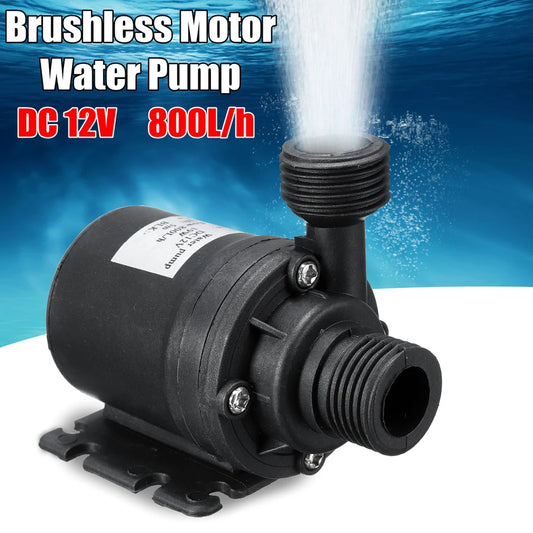 Ultra Quiet Water Pump Mini DC 12V 19W 800L/H Brushless Motor
