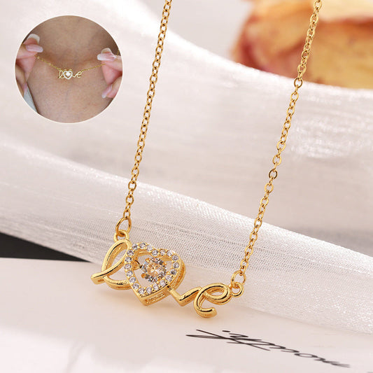 Valentine's Day Titanium Steel Love Necklace - Clavicle Chain for Women